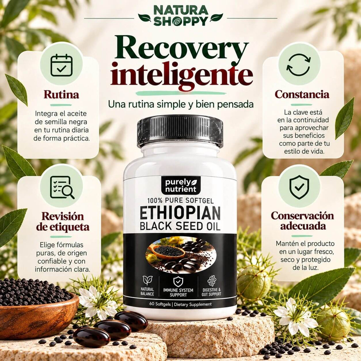 Aceite de Semilla Negra Etíope en Cápsulas