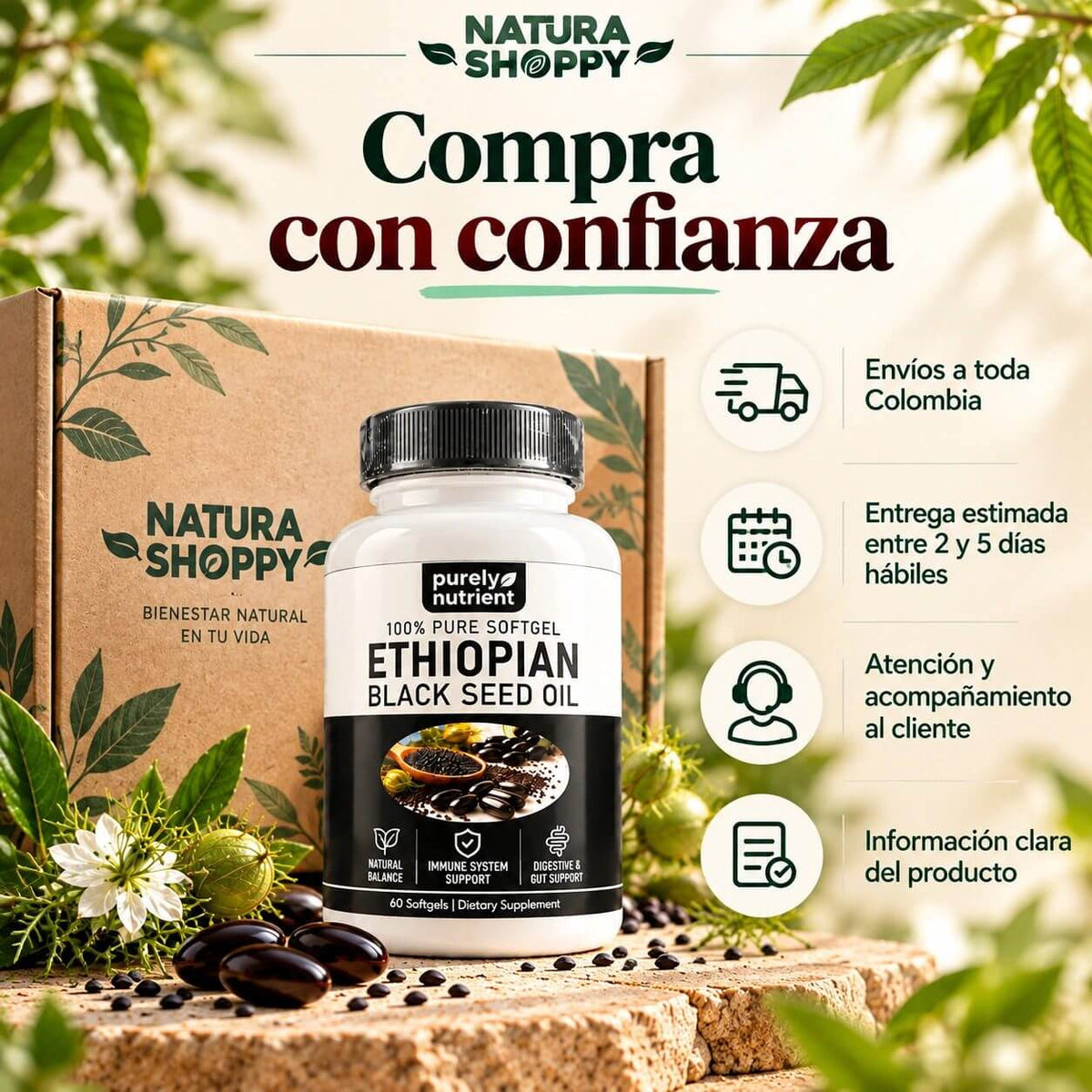 Aceite de Semilla Negra Etíope en Cápsulas