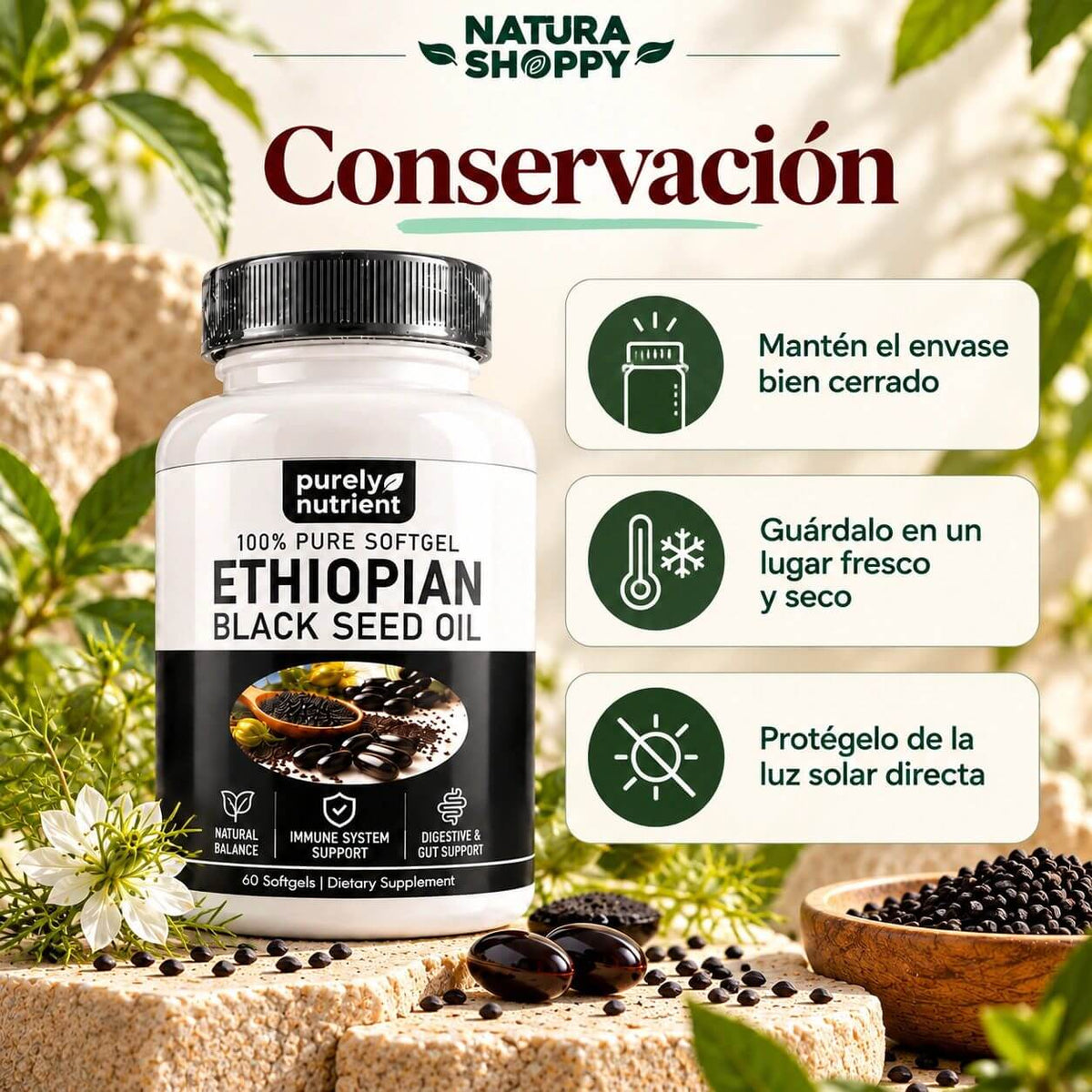 Aceite de Semilla Negra Etíope en Cápsulas