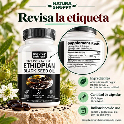 Aceite de Semilla Negra Etíope en Cápsulas