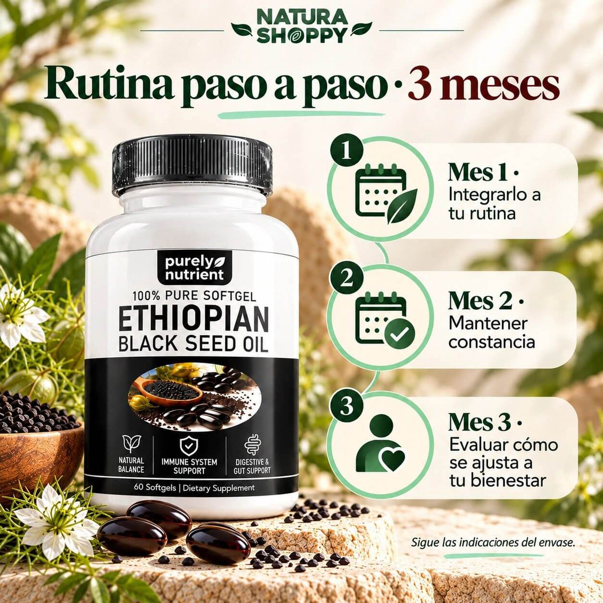 Aceite de Semilla Negra Etíope en Cápsulas